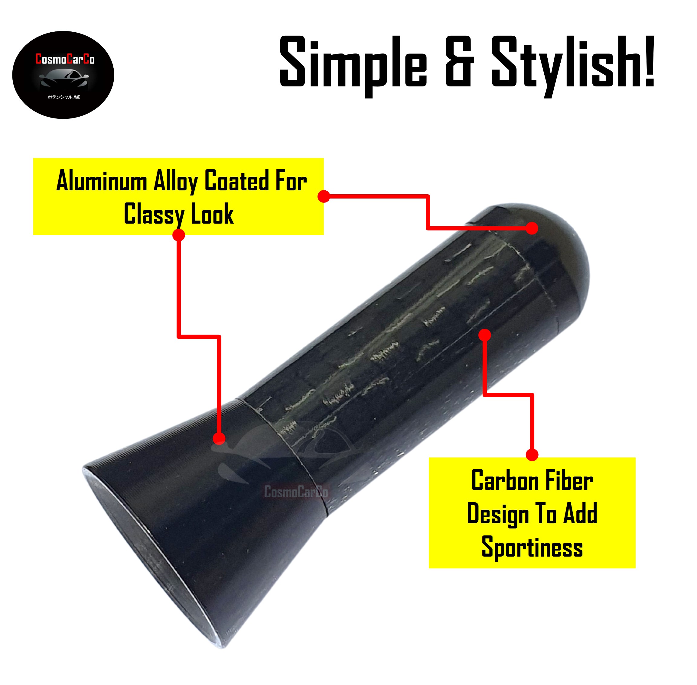 Carbon Fiber Design Short Car Antenna Topper AM FM Radio Aerial Signal Replacement Accessories