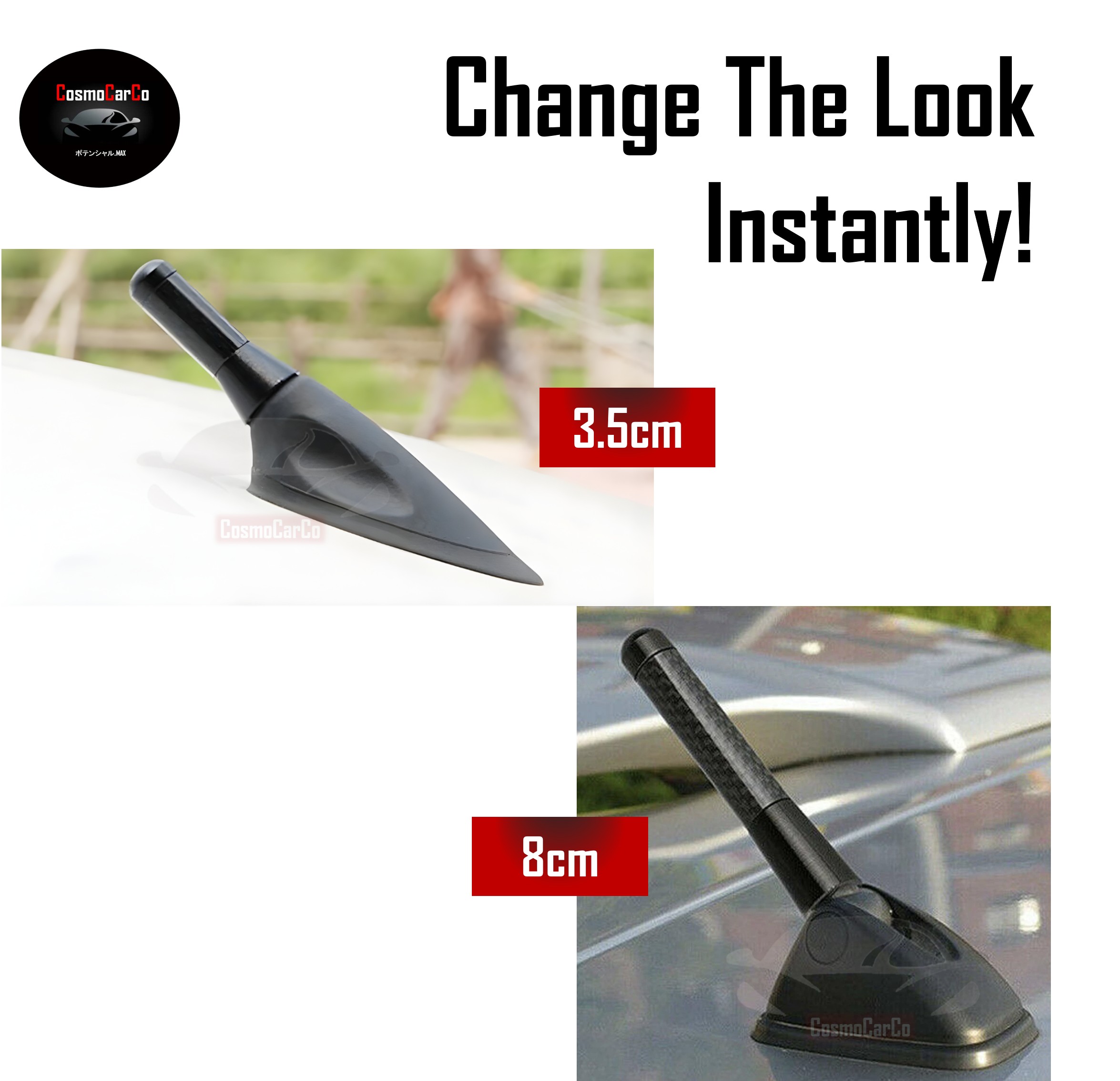 Carbon Fiber Design Short Car Antenna Topper AM FM Radio Aerial Signal Replacement Accessories