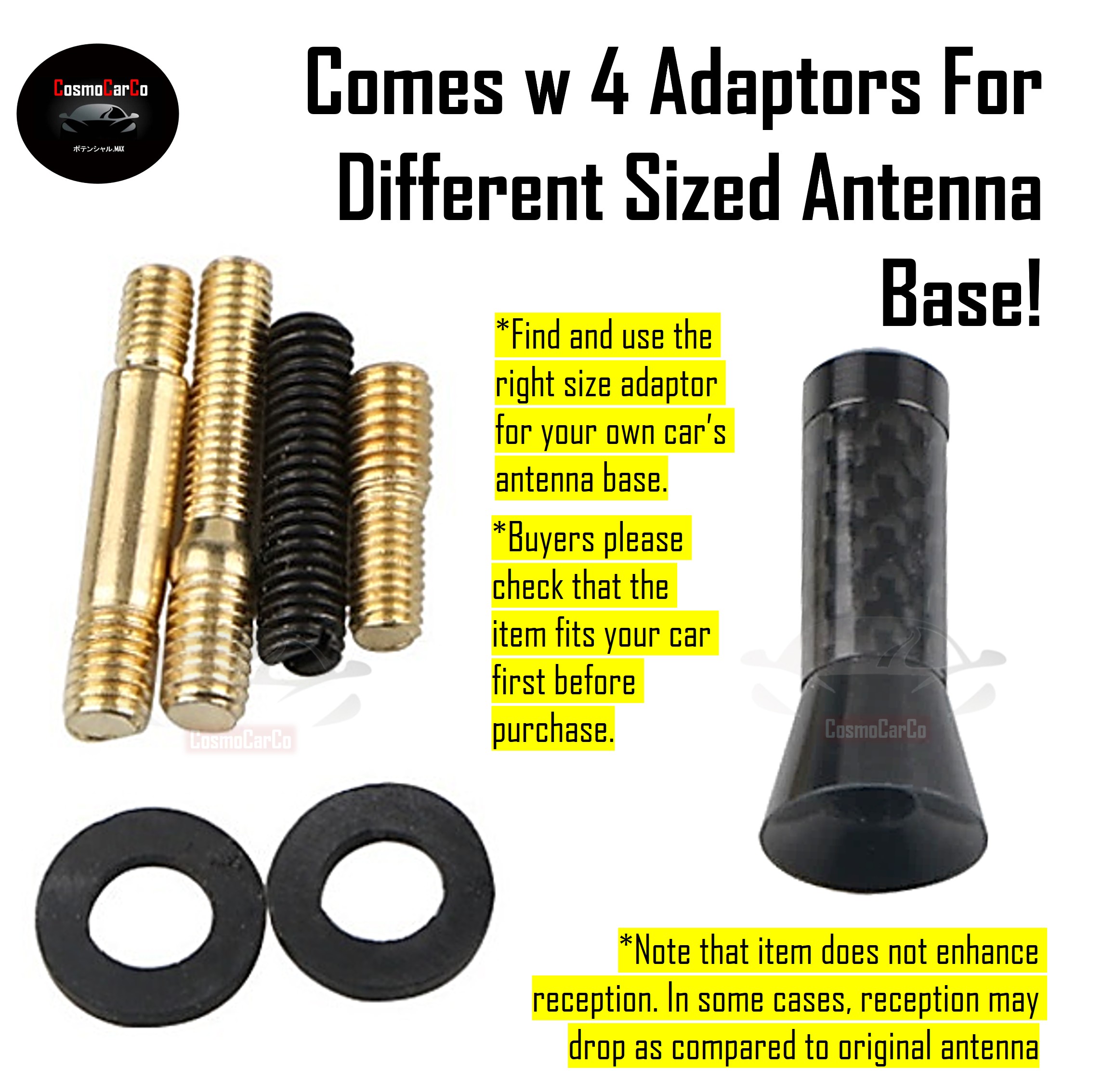 Carbon Fiber Design Short Car Antenna Topper AM FM Radio Aerial Signal Replacement Accessories