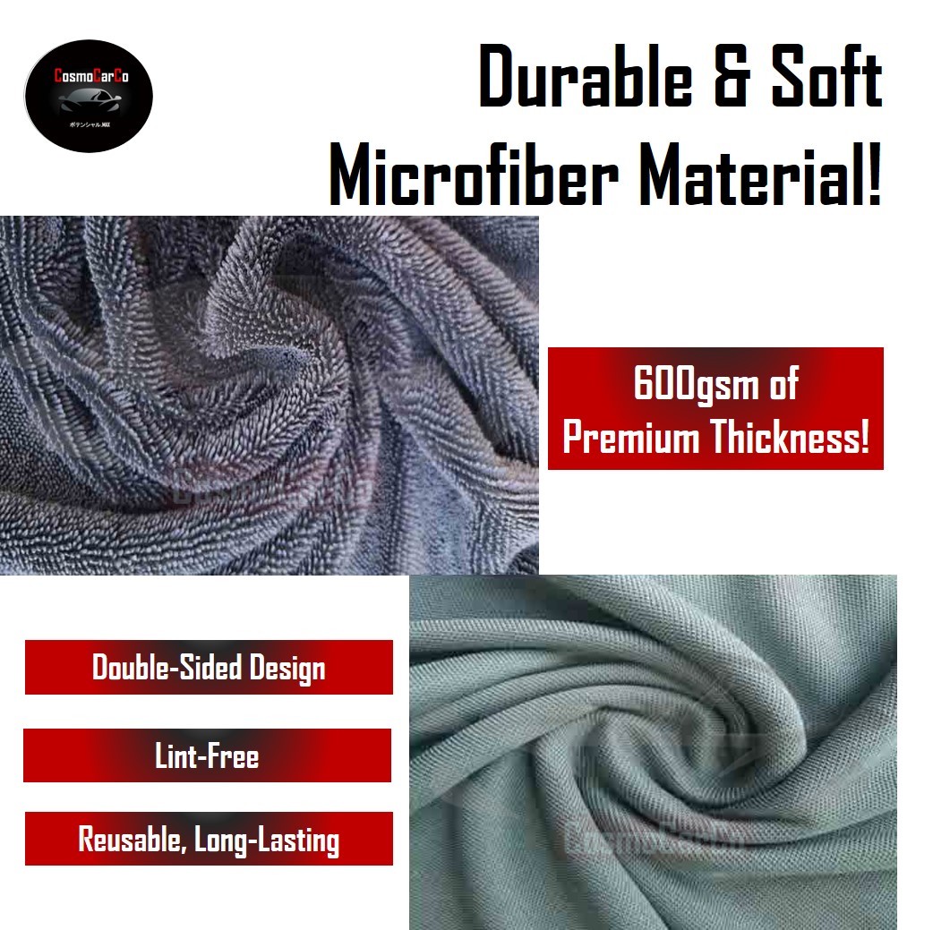 Premium 600gsm Microfiber Car Cleaning Cloth Thick Absorbent Car Wash Drying Towel Household Wiping Washing Rag