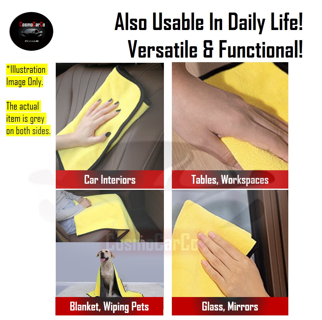 Premium 600gsm Microfiber Car Cleaning Cloth Thick Absorbent Car Wash Drying Towel Household Wiping Washing Rag