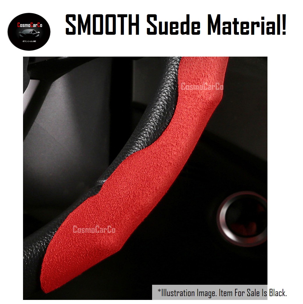 Car Steering Wheel Cover Booster Grips Black Suede Trim Add On Protective Protection Decorative Accessories