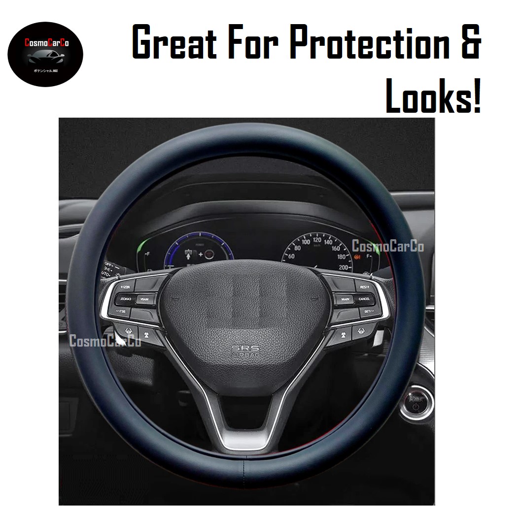Steering Wheel Cover With Perforated/Non-Perforated Leather For Honda & Toyota etc "O" Circle Shape 37-38cm