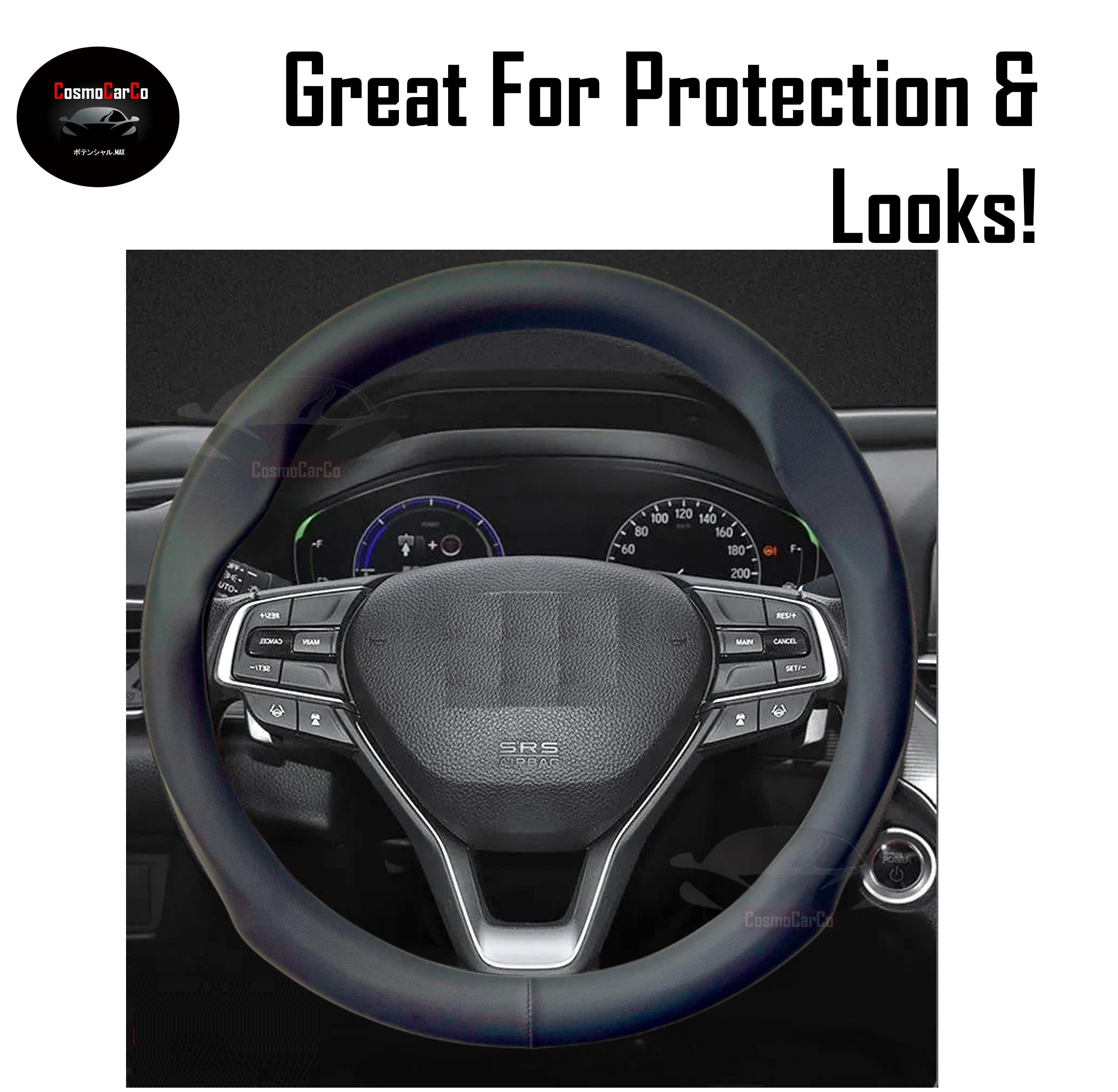 Steering Wheel Cover With Perforated/Non-Perforated Leather For Honda & Toyota etc "O" Circle Shape 37-38cm