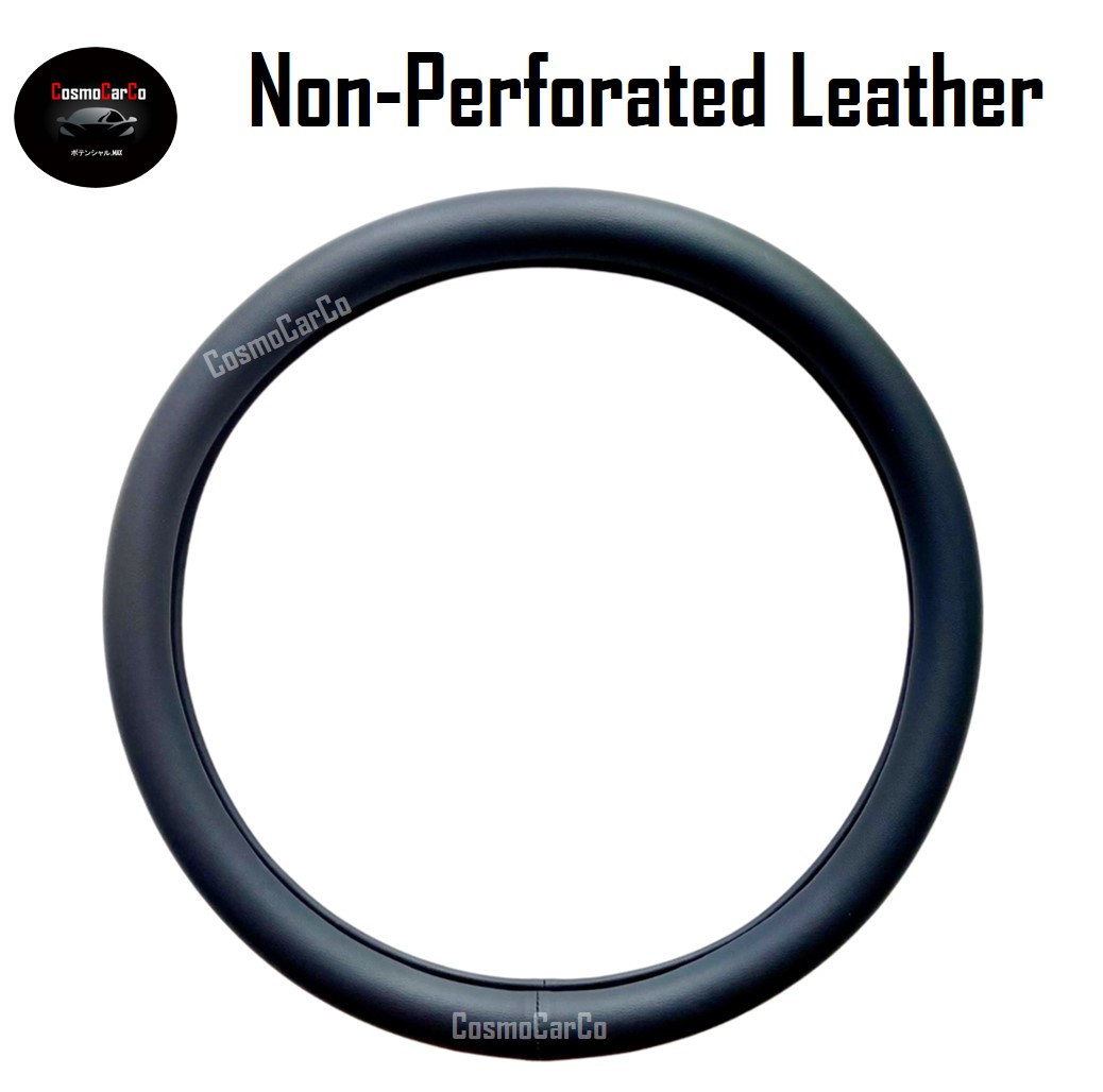 Steering Wheel Cover With Perforated/Non-Perforated Leather For Honda & Toyota etc "O" Circle Shape 37-38cm