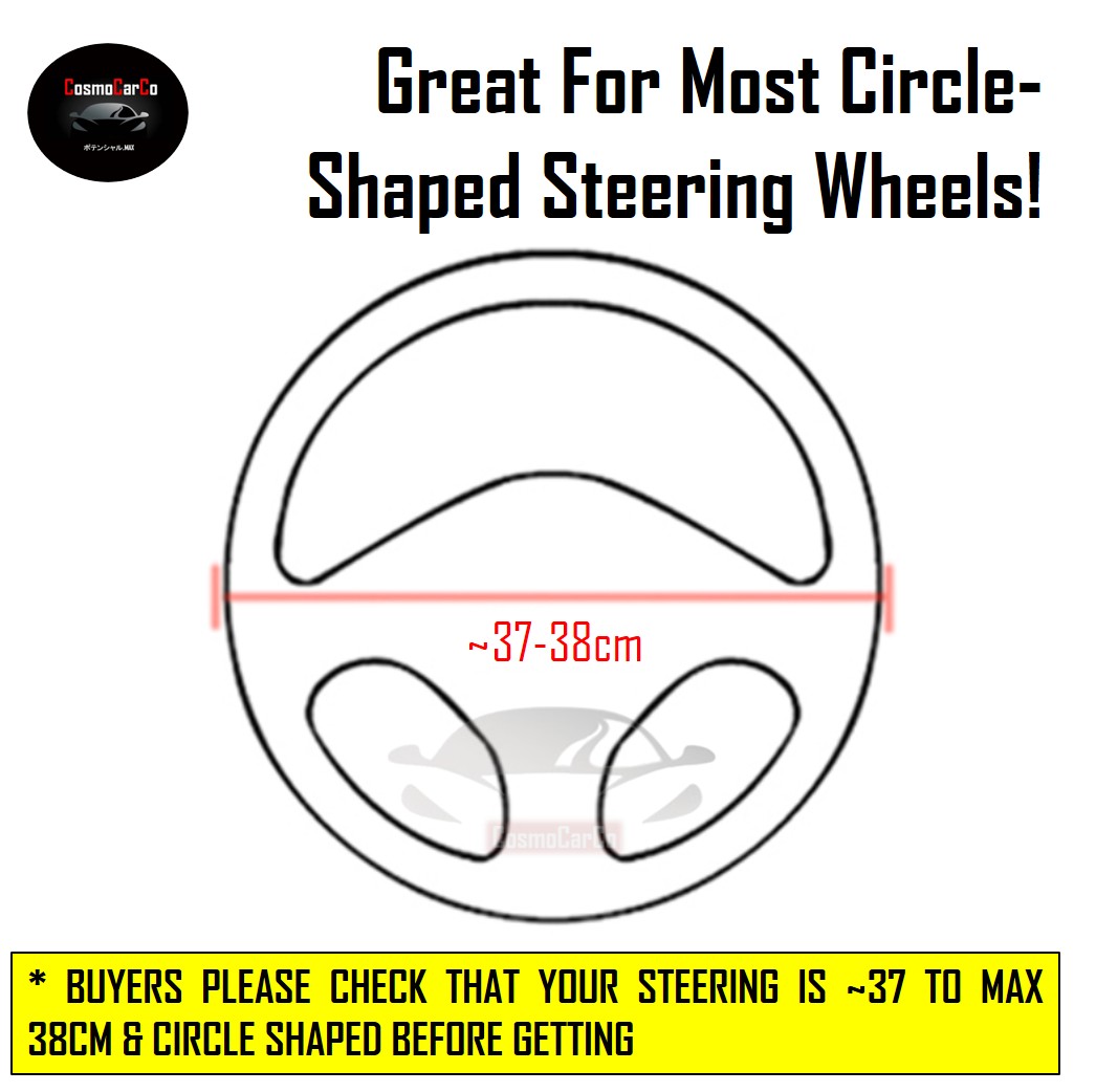Steering Wheel Cover With Perforated/Non-Perforated Leather For Honda & Toyota etc "O" Circle Shape 37-38cm