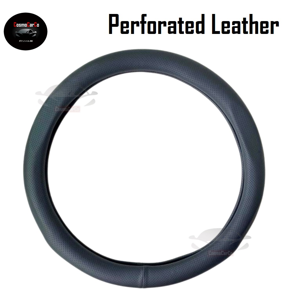 Steering Wheel Cover With Perforated/Non-Perforated Leather For Honda & Toyota etc "O" Circle Shape 37-38cm