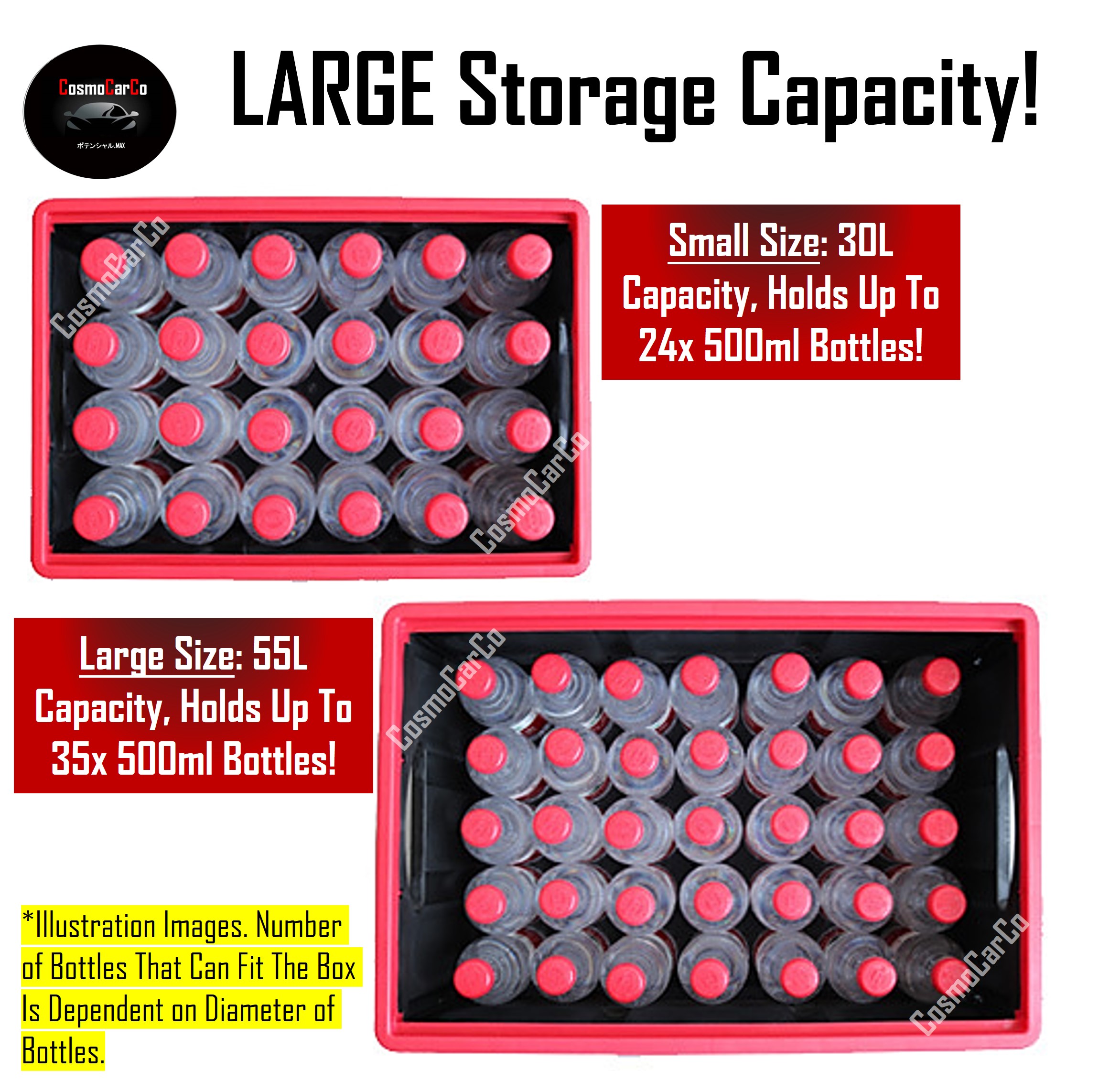 Foldable Boot Organiser Box Portable Collapsible Trunk Rear Car Storage Organizer Plastic Container Holder