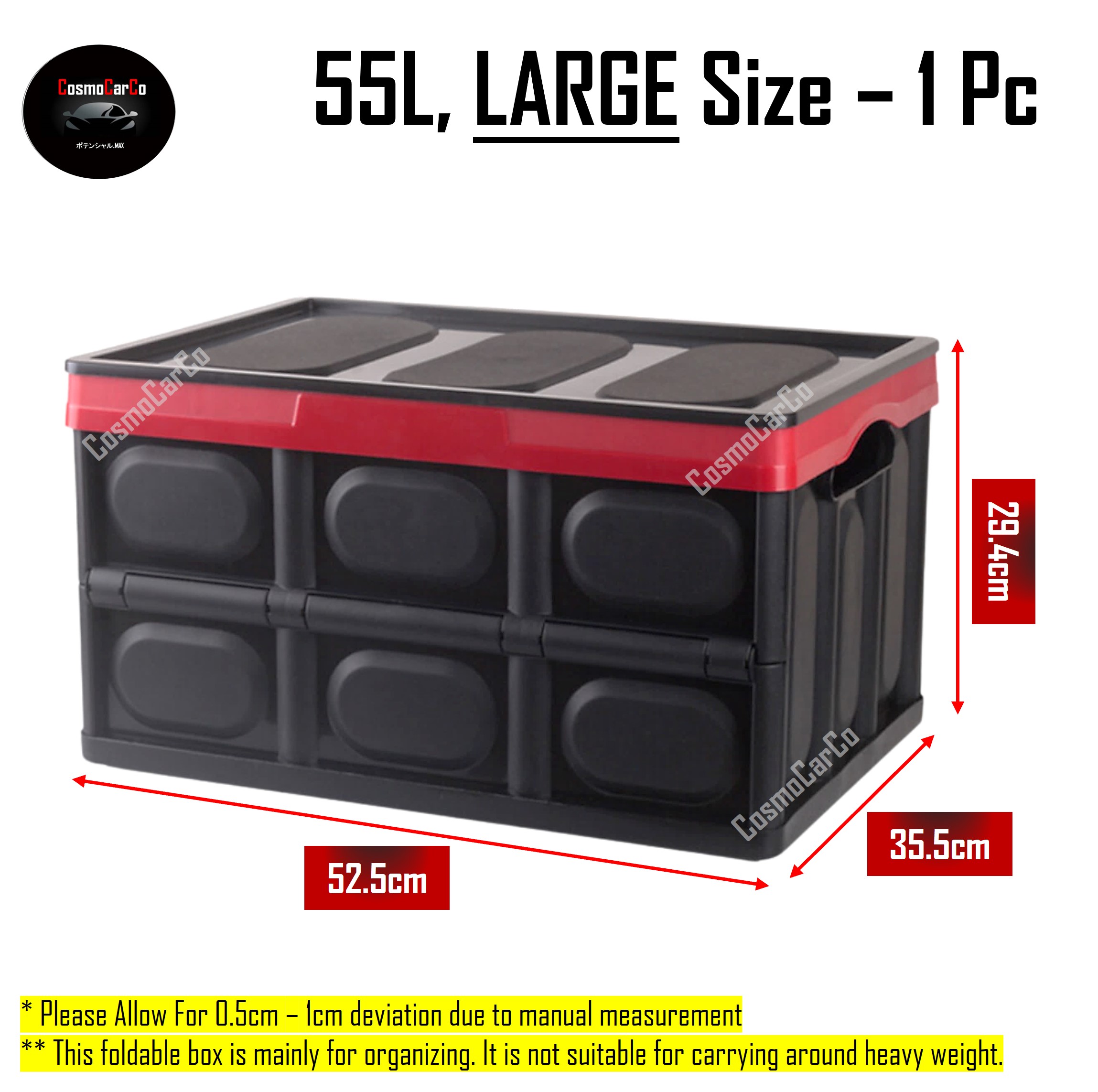 Foldable Boot Organiser Box Portable Collapsible Trunk Rear Car Storage Organizer Plastic Container Holder