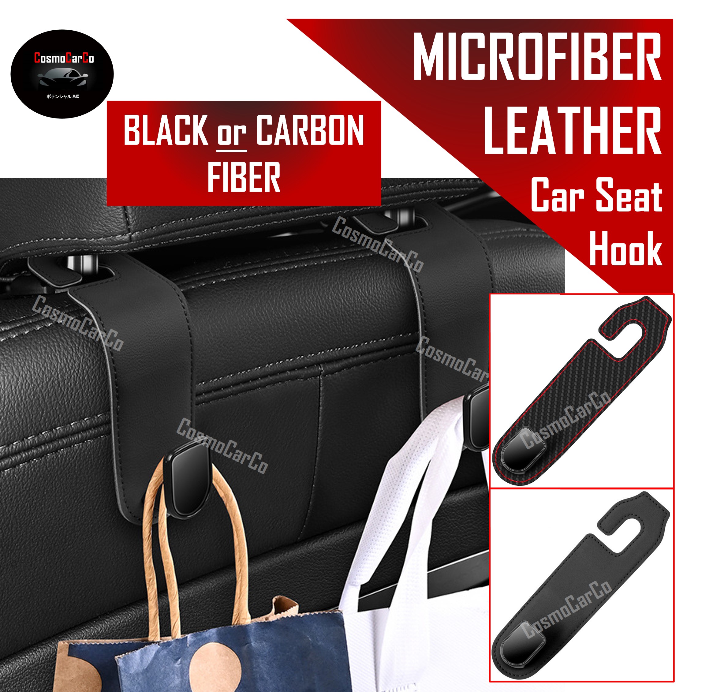 Car Seat Headrest Hook Back Seat Organiser Hanger Backseat Storage Holder Organizer For Bag, Coat etc