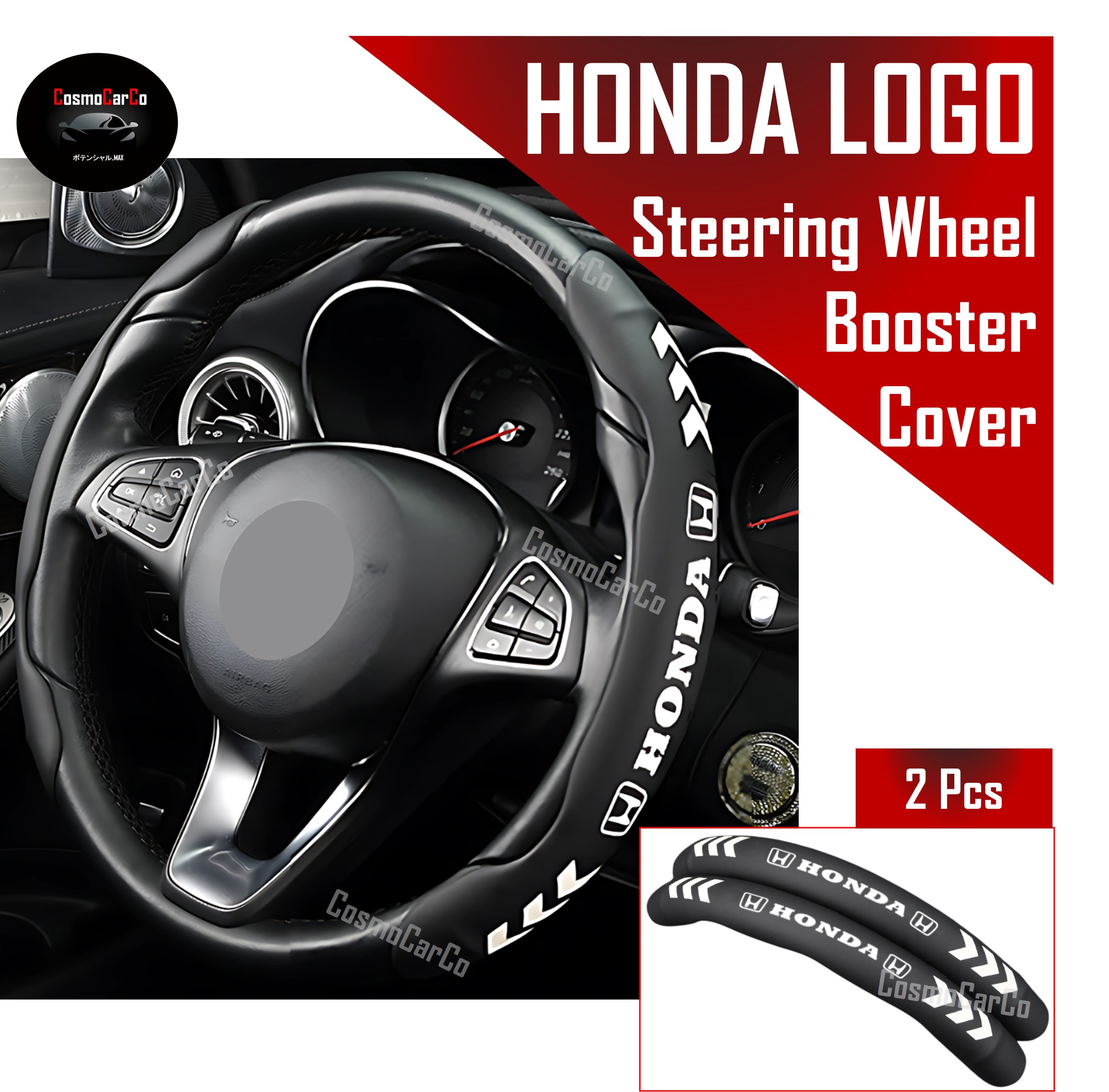 Car Steering Wheel Cover Booster Grips Add On For Honda Jazz Fit Shuttle Vezel City Stream CRV HRV Accord