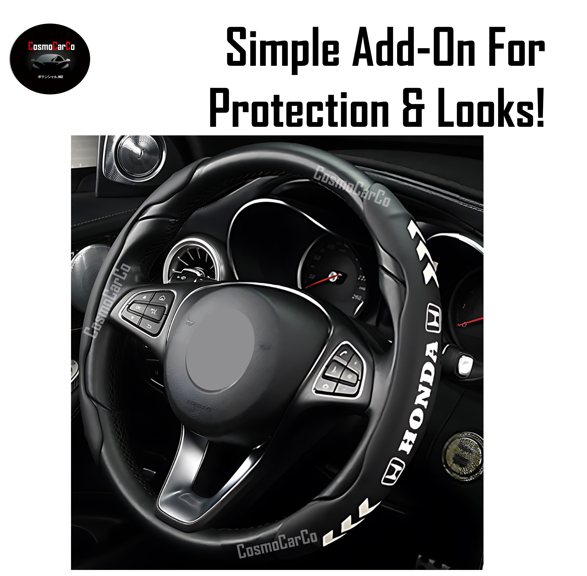 Car Steering Wheel Cover Booster Grips Add On For Honda Jazz Fit Shuttle Vezel City Stream CRV HRV Accord