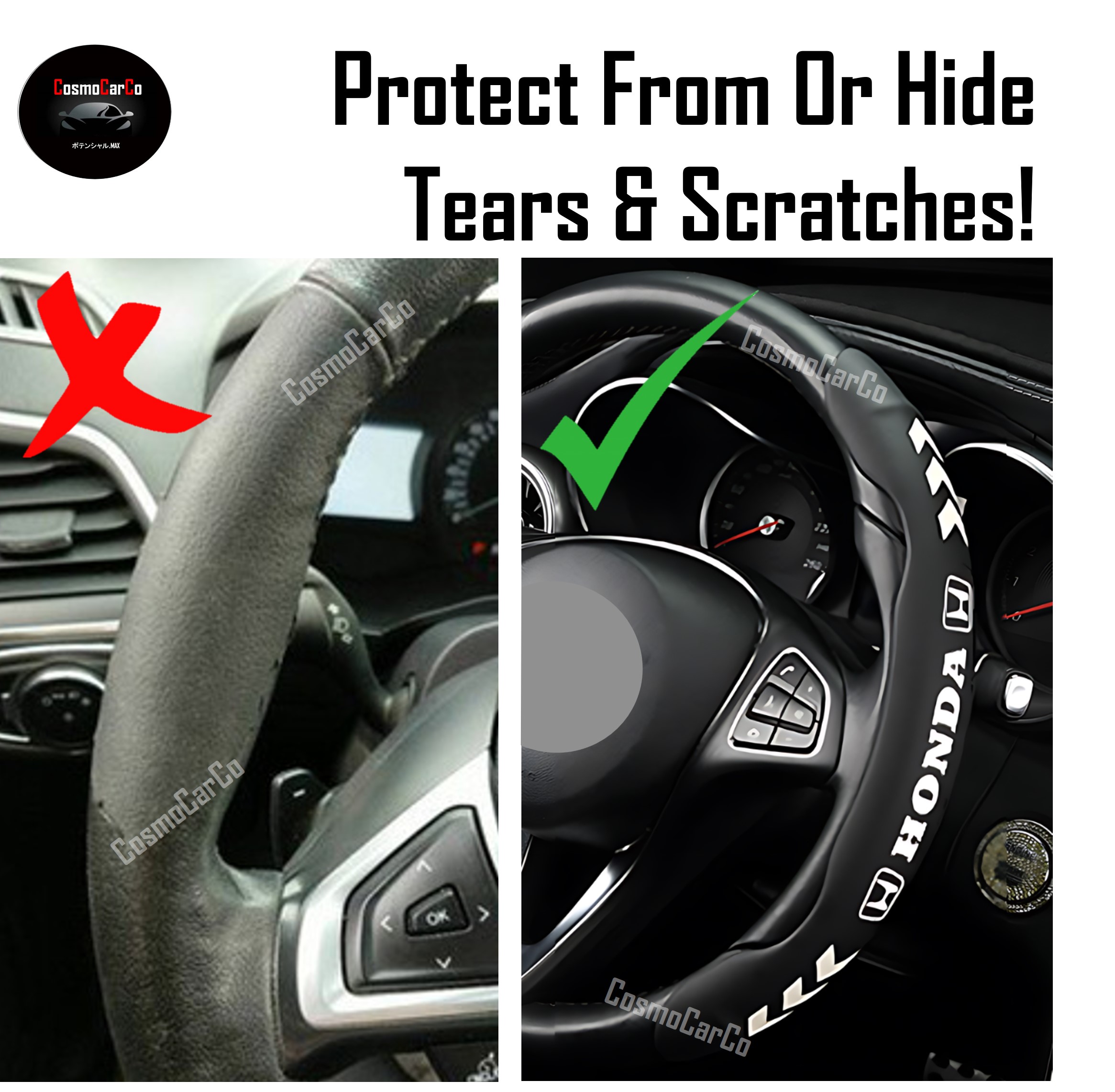 Car Steering Wheel Cover Booster Grips Add On For Honda Jazz Fit Shuttle Vezel City Stream CRV HRV Accord