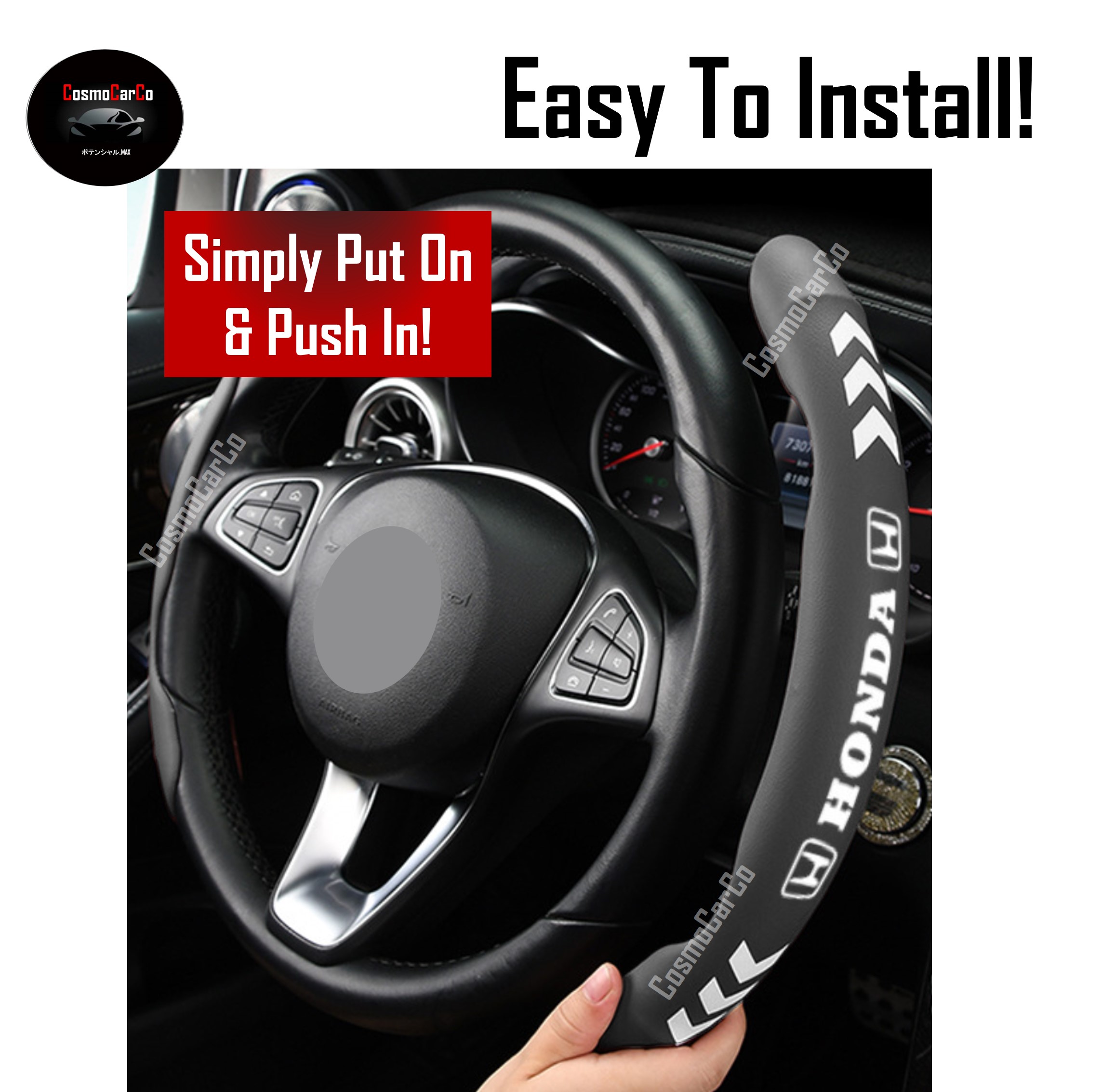 Car Steering Wheel Cover Booster Grips Add On For Honda Jazz Fit Shuttle Vezel City Stream CRV HRV Accord
