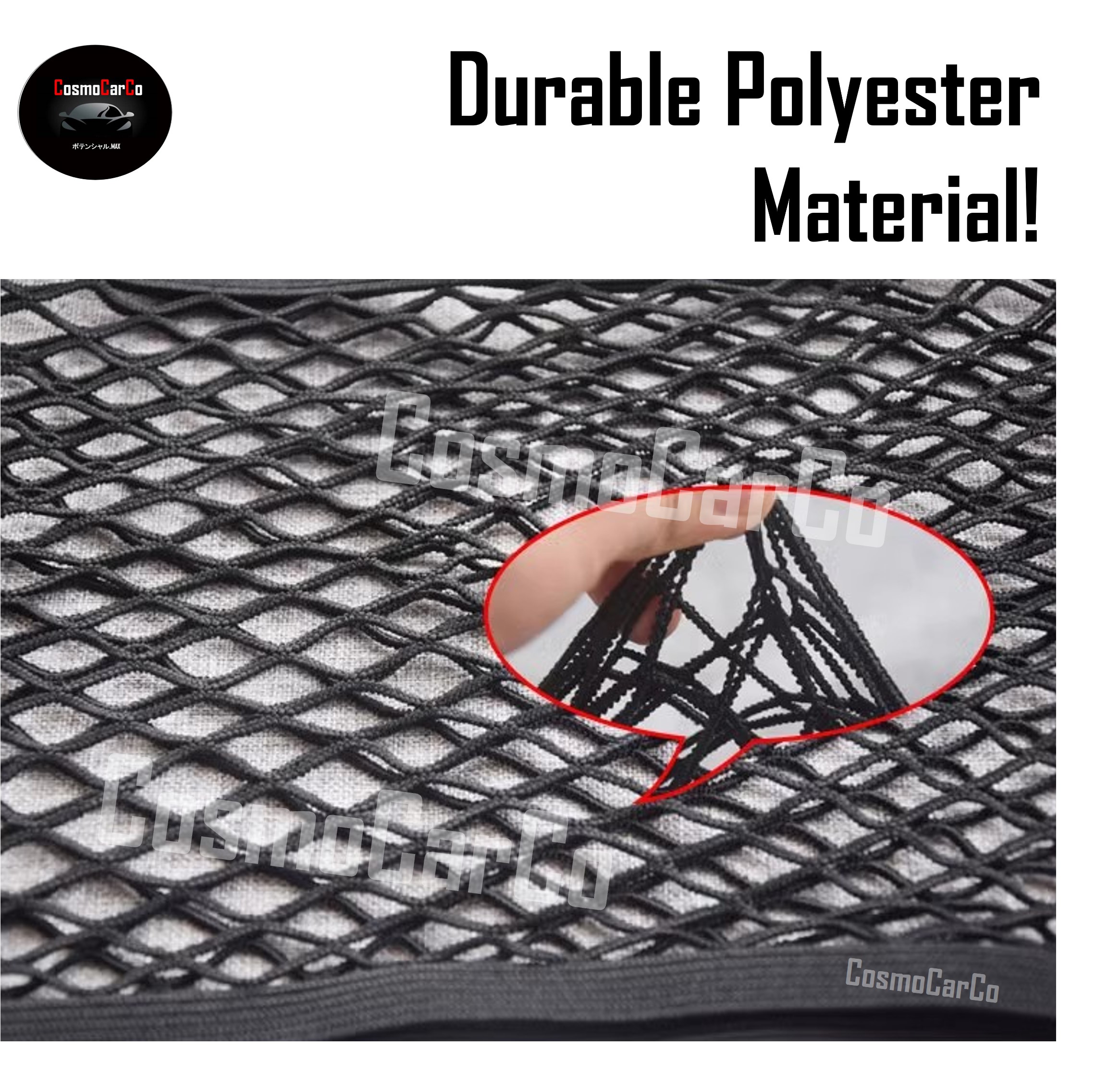 Car Boot Net Storage Organiser Stretchable Elastic Organizer Rear Cargo Trunk Velcro Pocket Holder Pouch