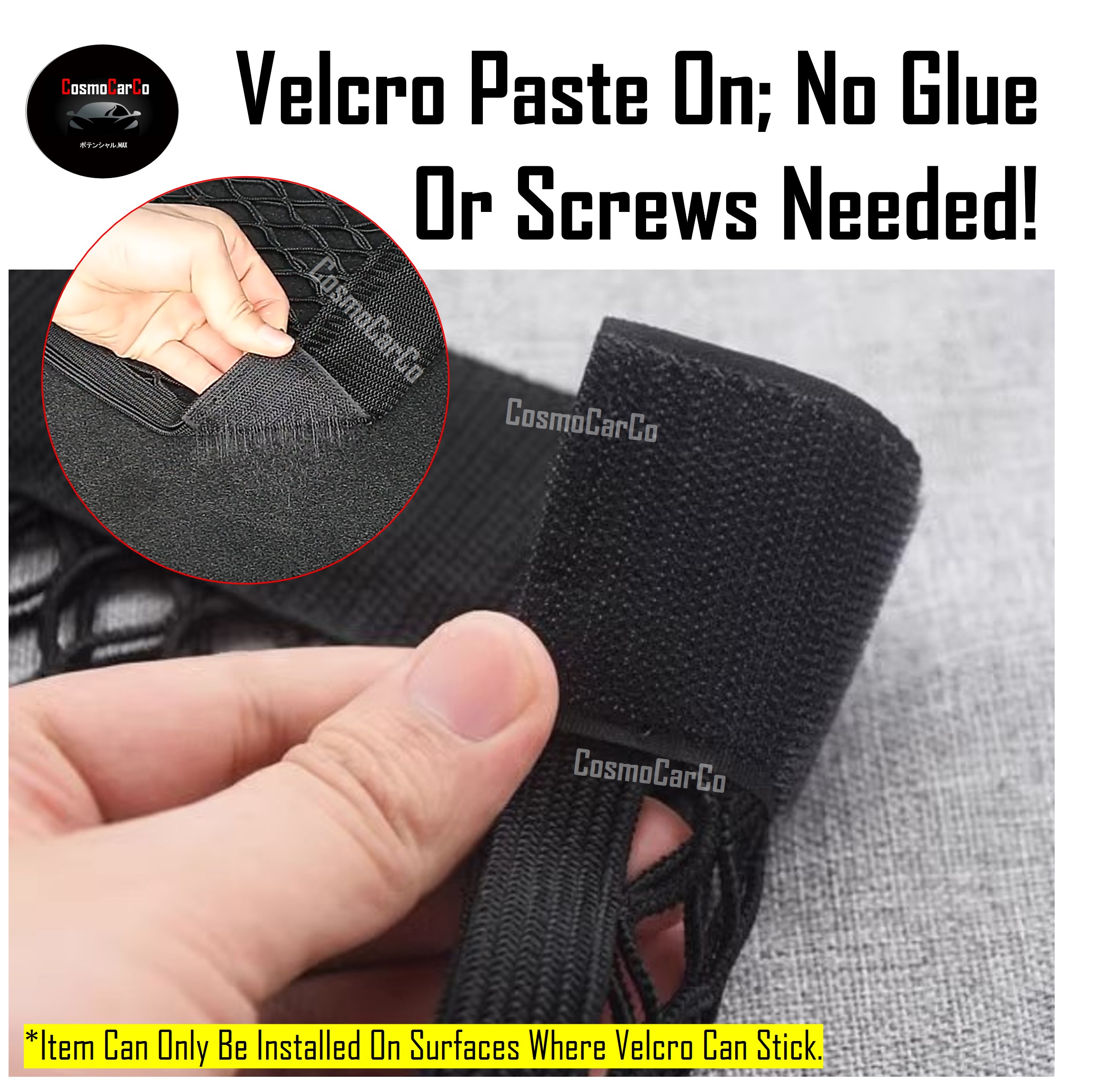 Car Boot Net Storage Organiser Stretchable Elastic Organizer Rear Cargo Trunk Velcro Pocket Holder Pouch