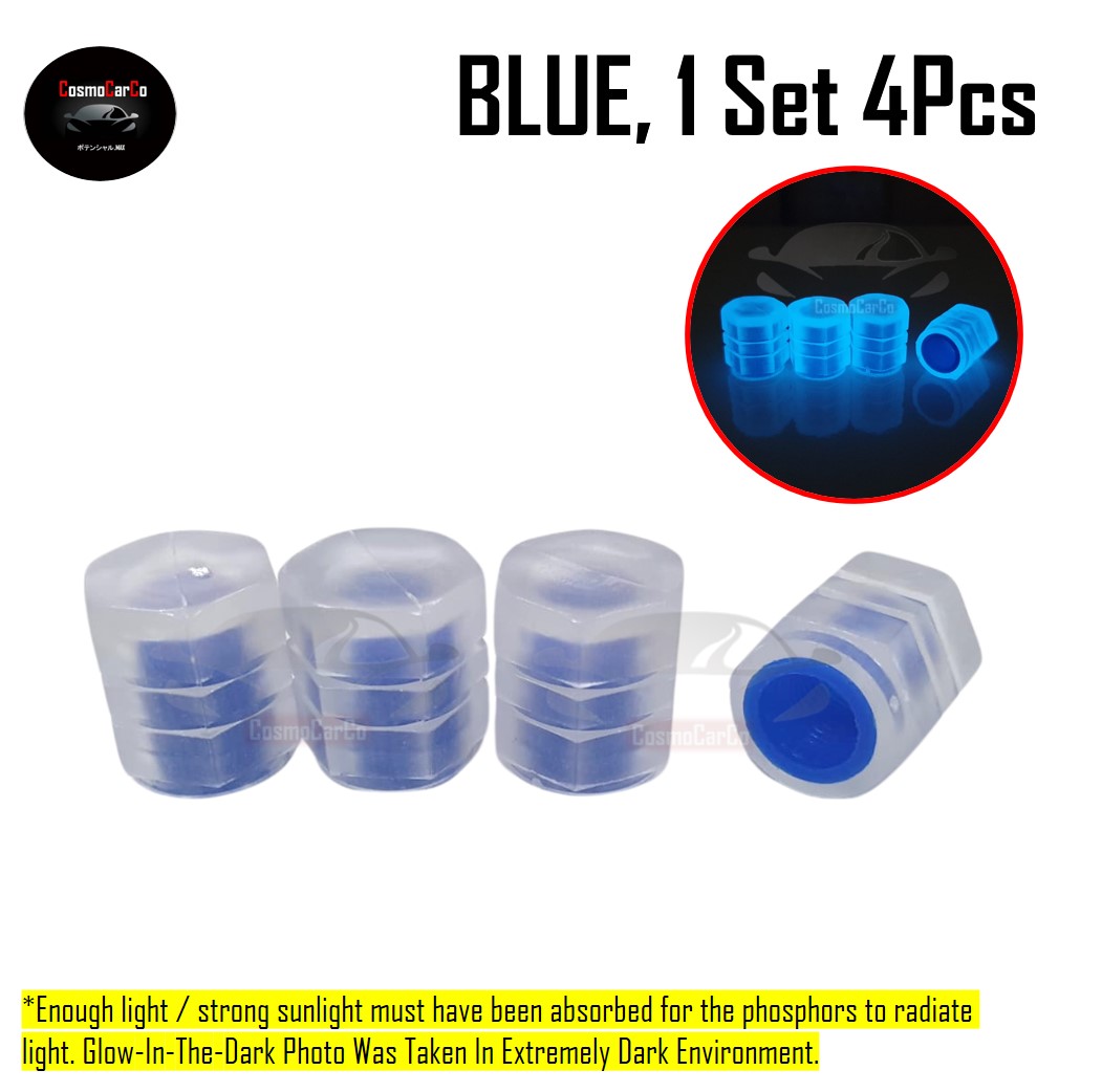 Luminous Car Tyre Air Valve Cap Glow In The Dark 4Pcs Universal Wheel Tire Stem Cover Dust Caps Accessories