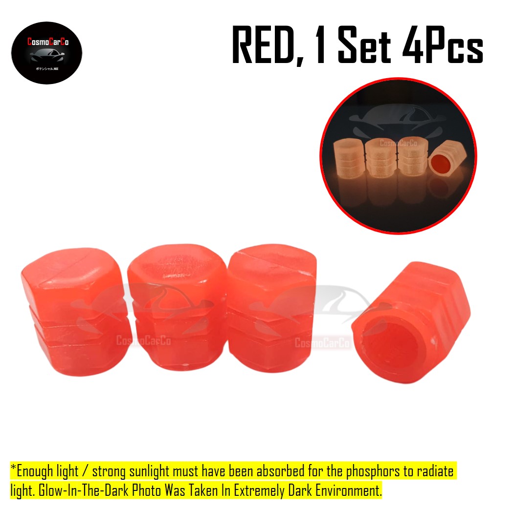 Luminous Car Tyre Air Valve Cap Glow In The Dark 4Pcs Universal Wheel Tire Stem Cover Dust Caps Accessories