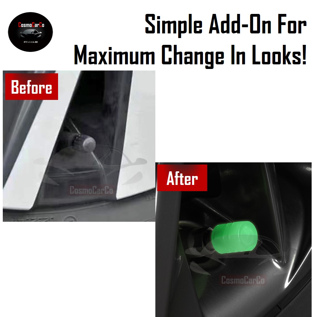 Luminous Car Tyre Air Valve Cap Glow In The Dark 4Pcs Universal Wheel Tire Stem Cover Dust Caps Accessories