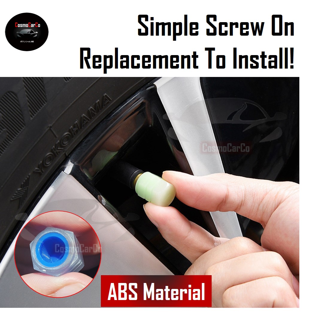 Luminous Car Tyre Air Valve Cap Glow In The Dark 4Pcs Universal Wheel Tire Stem Cover Dust Caps Accessories