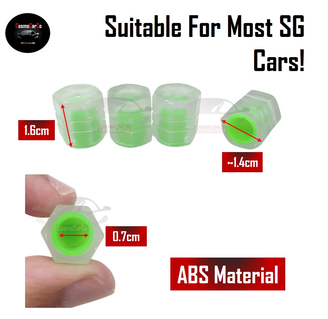 Luminous Car Tyre Air Valve Cap Glow In The Dark 4Pcs Universal Wheel Tire Stem Cover Dust Caps Accessories