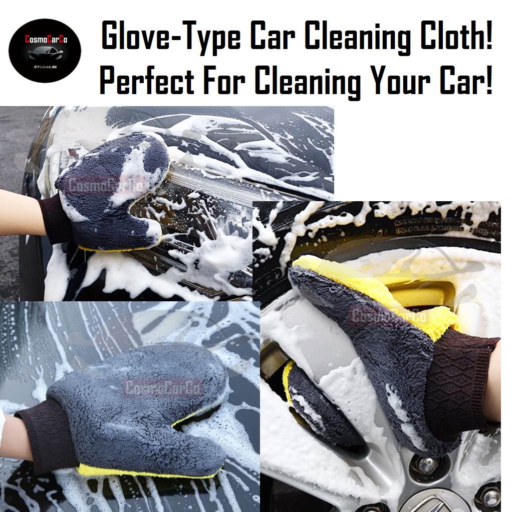 Microfiber Car Wash Mitt Plush Hand Washing Glove Thick Absorbent Drying Household Cleaning Gloves Mittens 