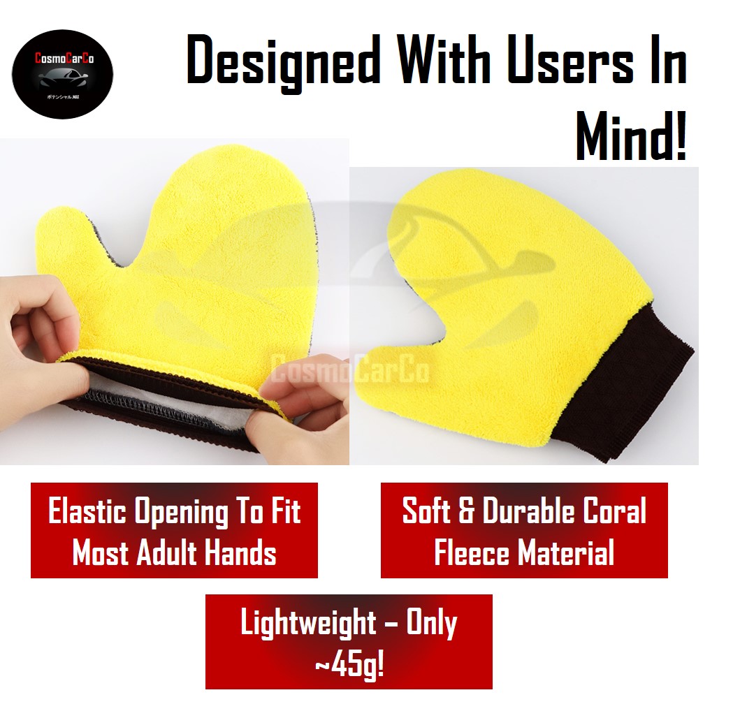 Microfiber Car Wash Mitt Plush Hand Washing Glove Thick Absorbent Drying Household Cleaning Gloves Mittens 