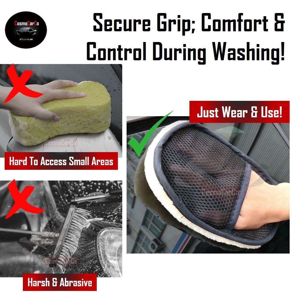 Soft Car Wash Mitt Microfiber Wool Washing Hand Glove Absorbent Drying Household Cleaning Gloves Mittens 