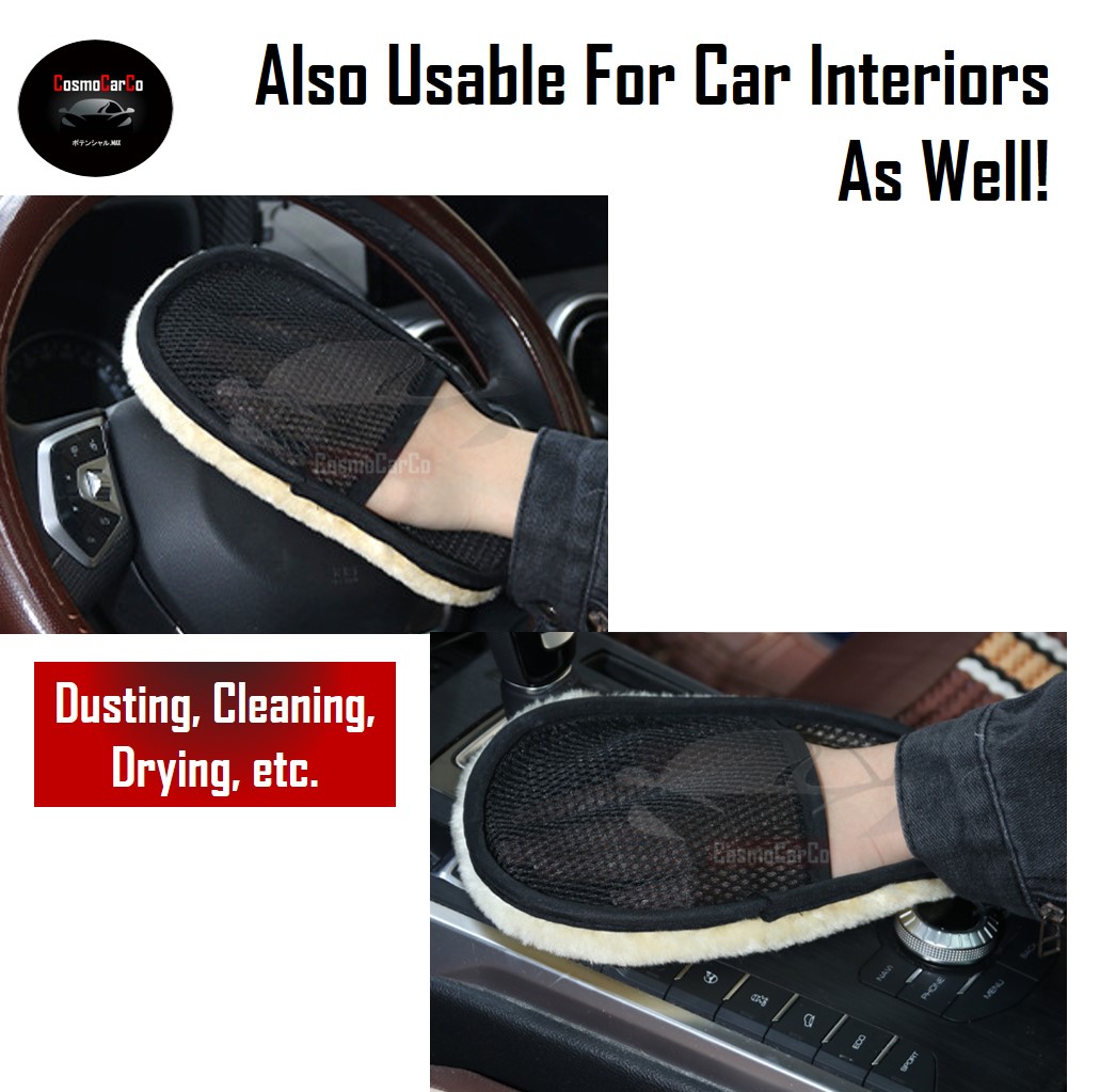 Soft Car Wash Mitt Microfiber Wool Washing Hand Glove Absorbent Drying Household Cleaning Gloves Mittens 