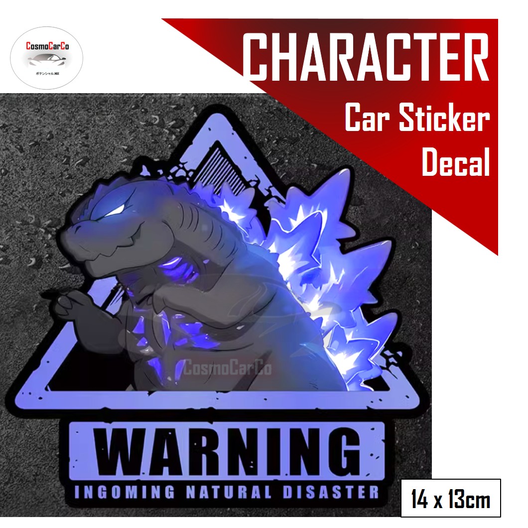 CHARACTER Design Car Body Sticker Blue Warning Styling Decal Motorcycle Motorbike Window Stickers Decals