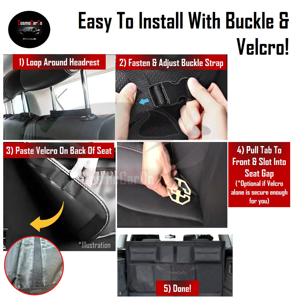 Car Back Seat Organiser Boot Hanging Storage Pouch Multi Pockets Trunk Bag Backseat 8-Pocket Holder