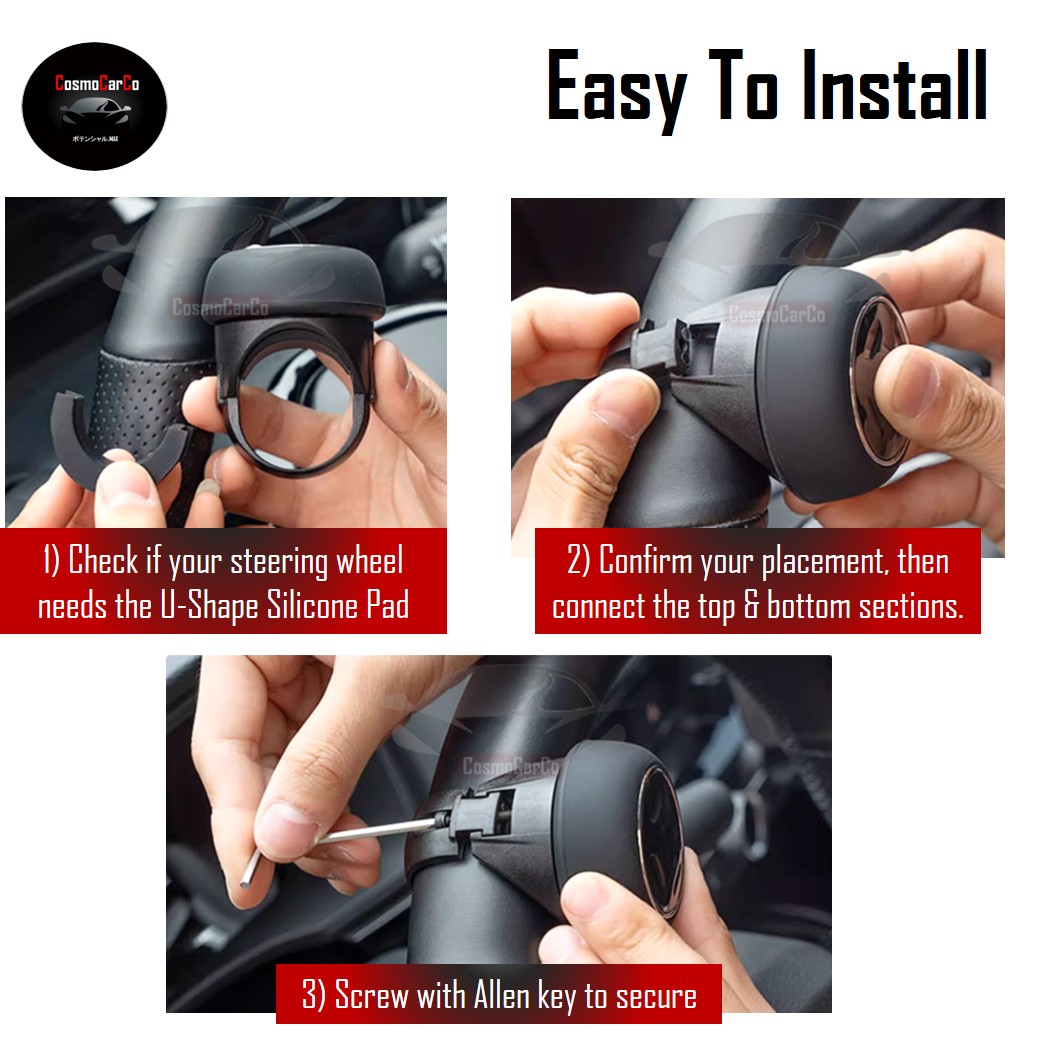 Car Steering Wheel Spinner Knob Power Ball One-Hand Rotating Bearing Booster Handle Driving Accessories
