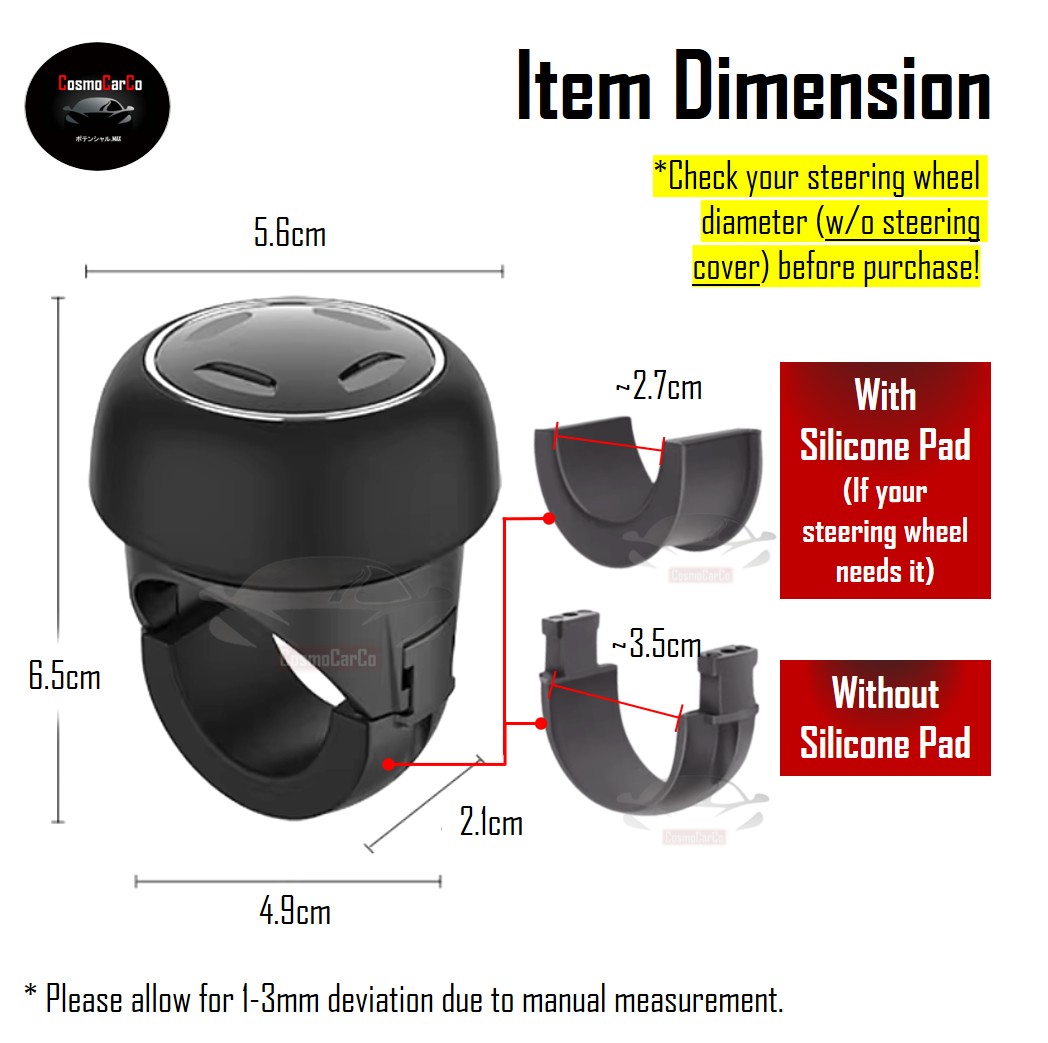 Car Steering Wheel Spinner Knob Power Ball One-Hand Rotating Bearing Booster Handle Driving Accessories