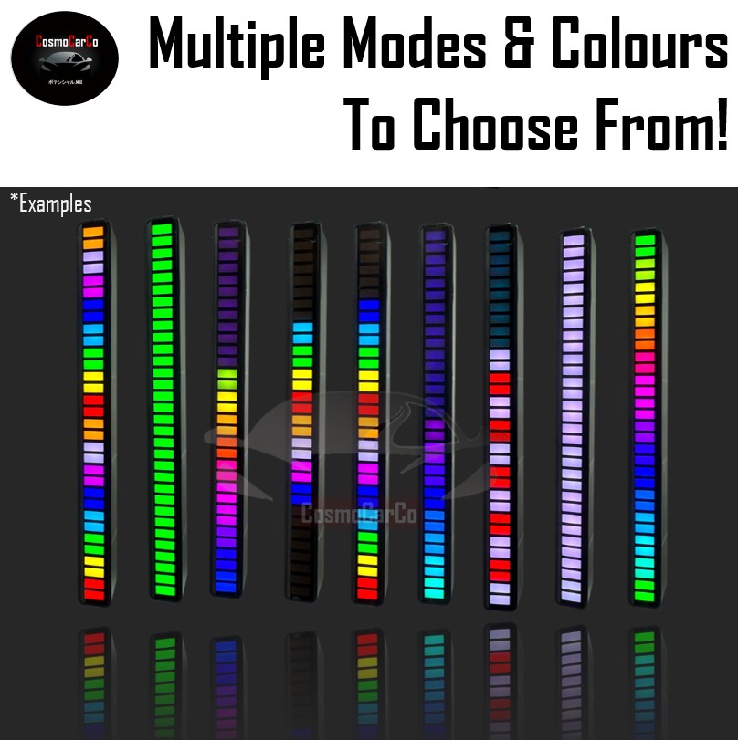 2Pcs Car Interior LED Light RGB Music Control Decoration Multi-Colour Atmosphere Ambient Neon Glow Stick