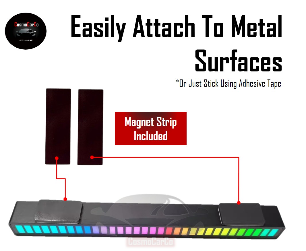 2Pcs Car Interior LED Light RGB Music Control Decoration Multi-Colour Atmosphere Ambient Neon Glow Stick