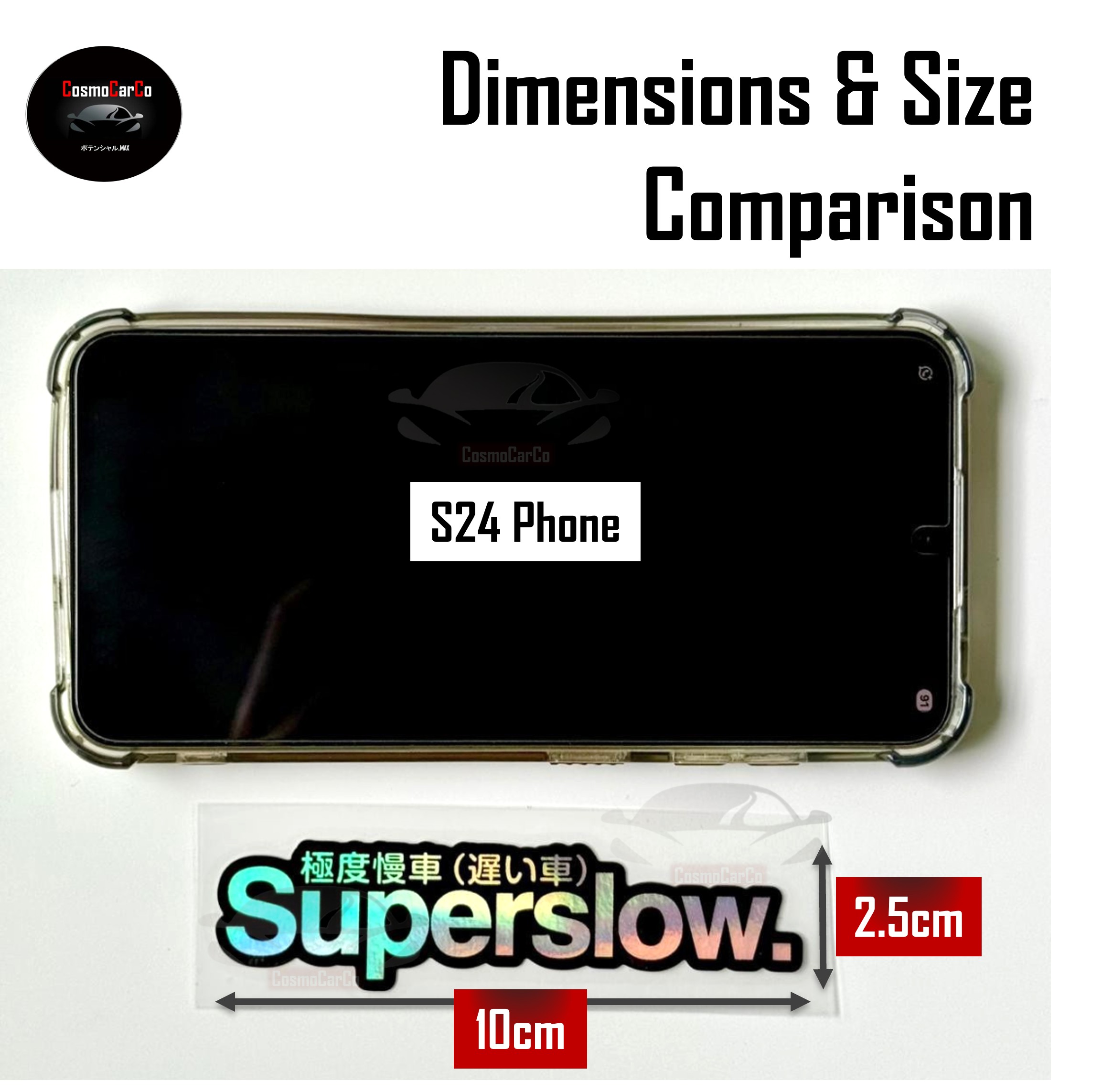 SUPERSLOW Car Body Sticker Small Decal Motorcycle Motorbike SHINY Holographic Window Stickers JDM