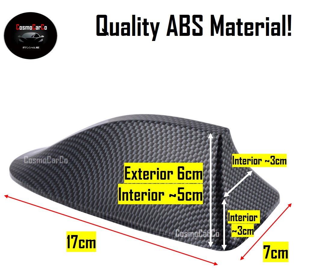Carbon Fiber Design Car Shark Fin Antenna Cover Functional & Decorative Radio AM FM Aerial Signal Topper Accessories