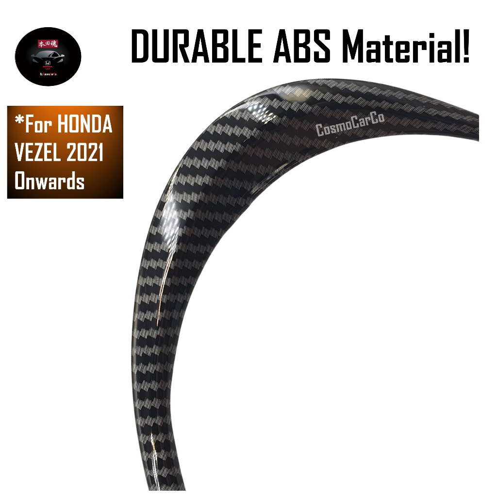 Honda VEZEL HR-V 2021 2022-Present Steering Wheel Trim Circle Frame Cover Carbon Fiber Decor Accessories