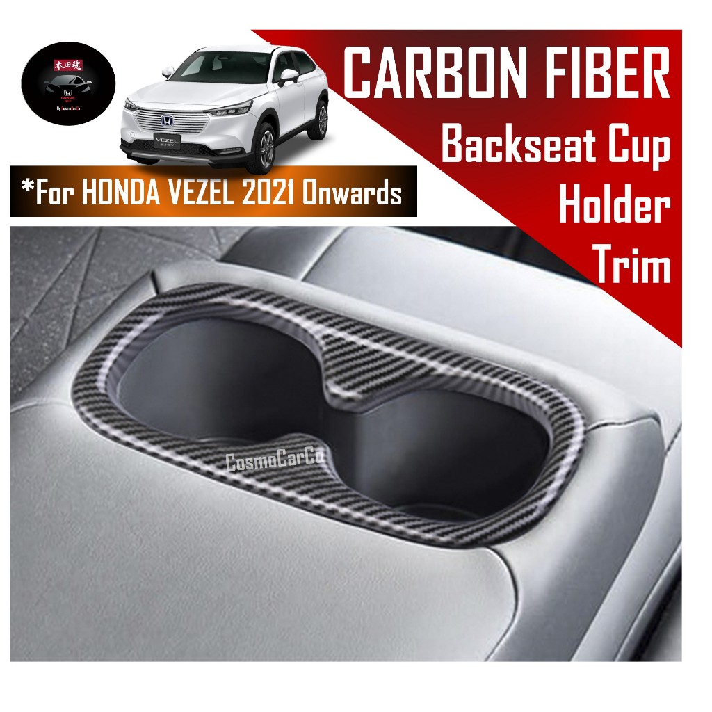 Honda VEZEL HR-V 2021 2022-Present Back Seat Arm Rest Cup Holder Cover Panel Trim Carbon Fiber Accessories
