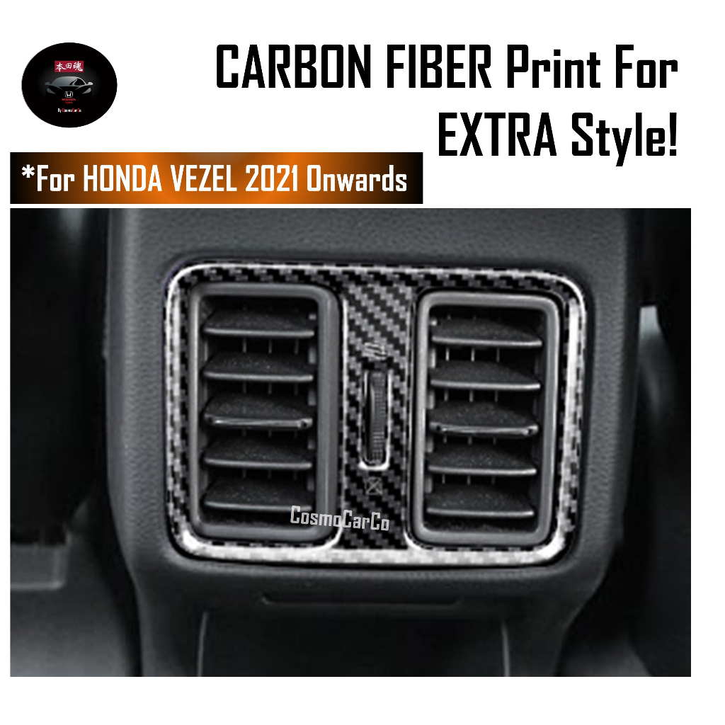 Honda VEZEL HR-V 2021 2022-Present Armrest Rear Air Vent Trim Aircon Outlet Cover Carbon Fiber Accessories