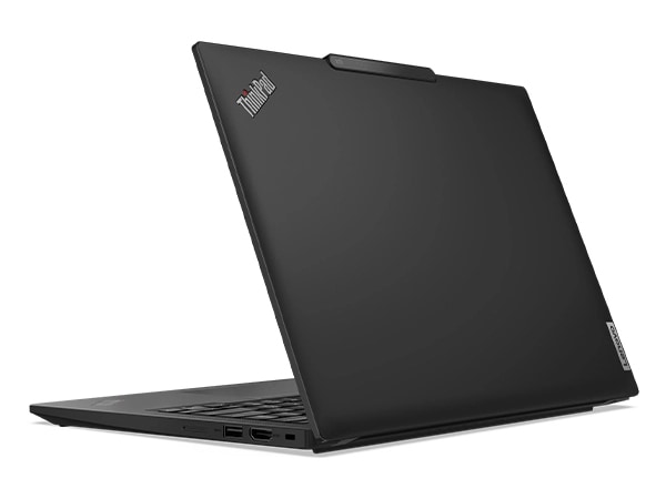 Rear-view of Lenovo ThinkPad X13 2-in-1 Gen 5 laptop, facing left, showing right-side ports.