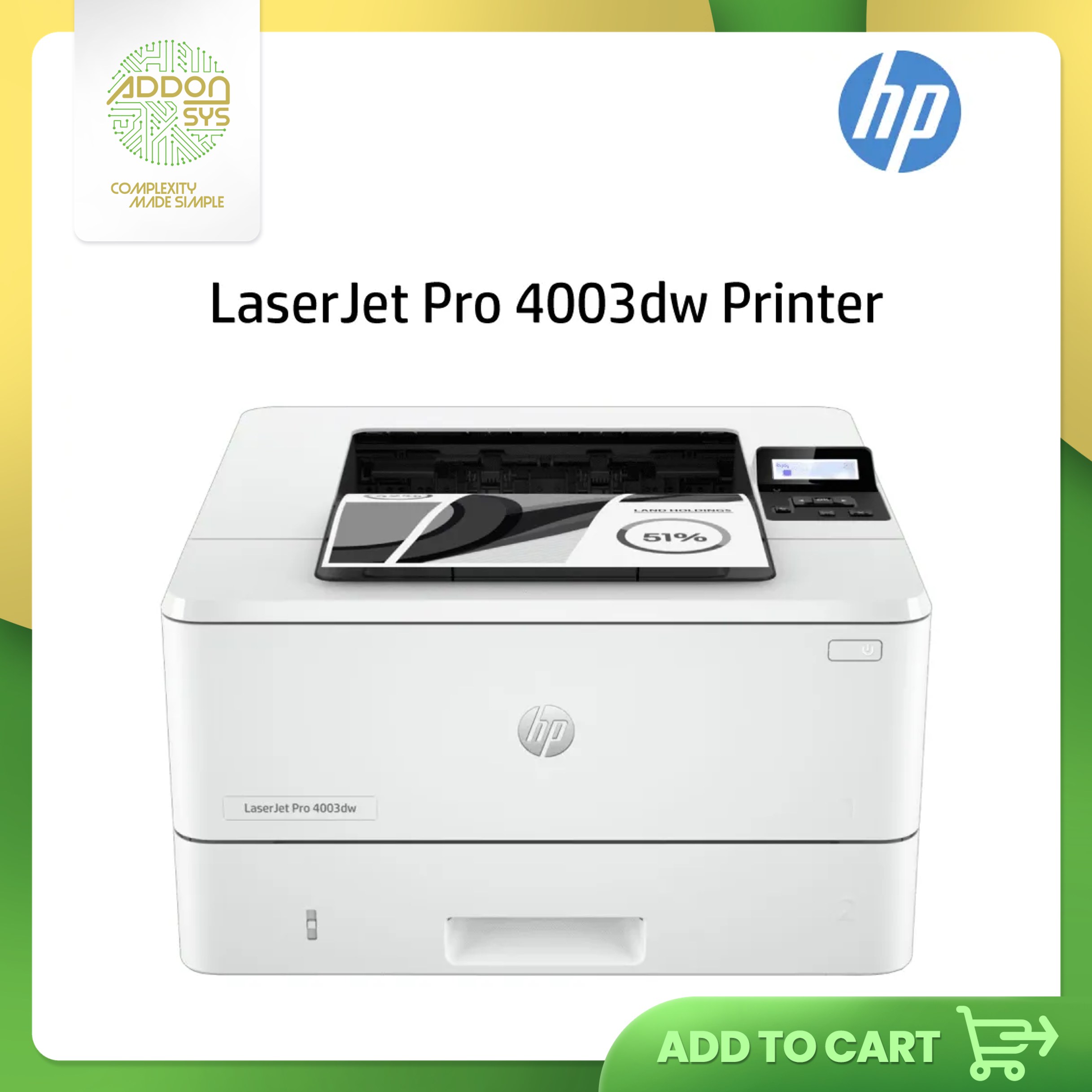 HP LaserJet Pro 4003dw Printer