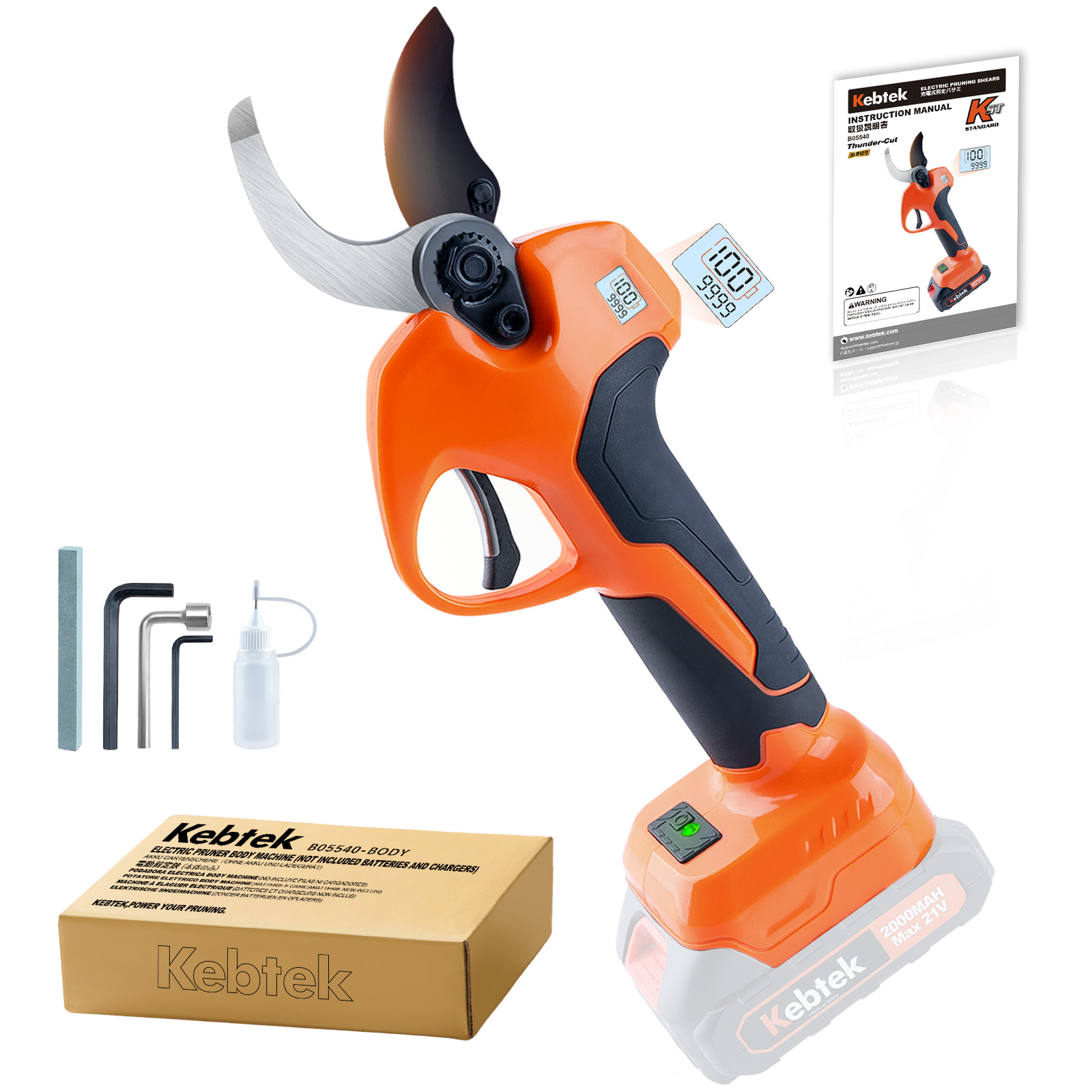 【納期は2~3週間】【2025年新型】Kebtek 電動剪定バサミの本体のみ 40mm 品番B05540-body