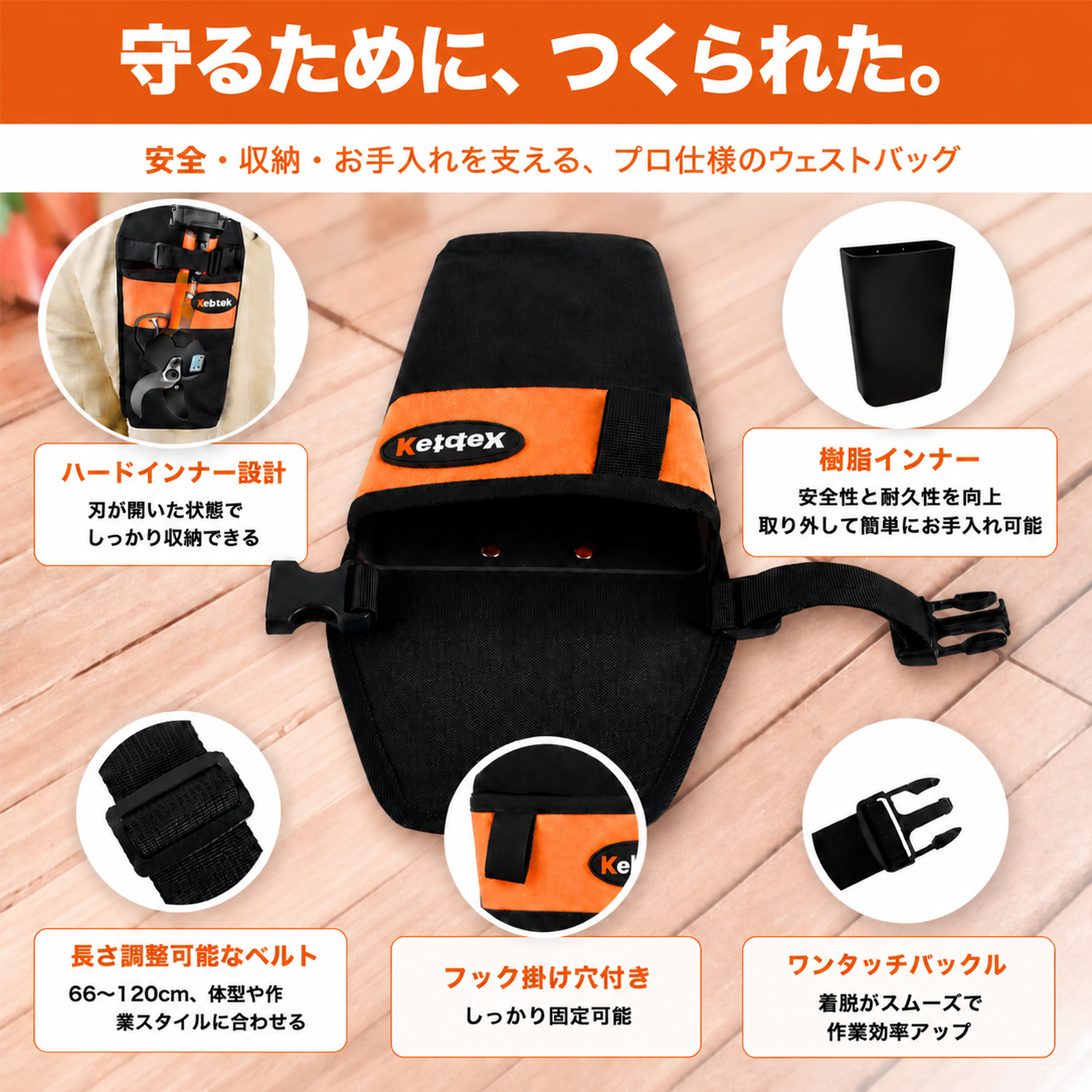 【納期は2～3週間】【2026年新型・予備バッテリー収納可】Kebtek 電動剪定鋏バッグ 両利き・左右対称 鋏が開いたまま収納可能
