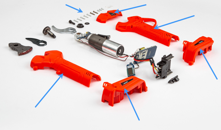 Kebtek電動鋏32mm 品番B05532のカバーとネジ1式