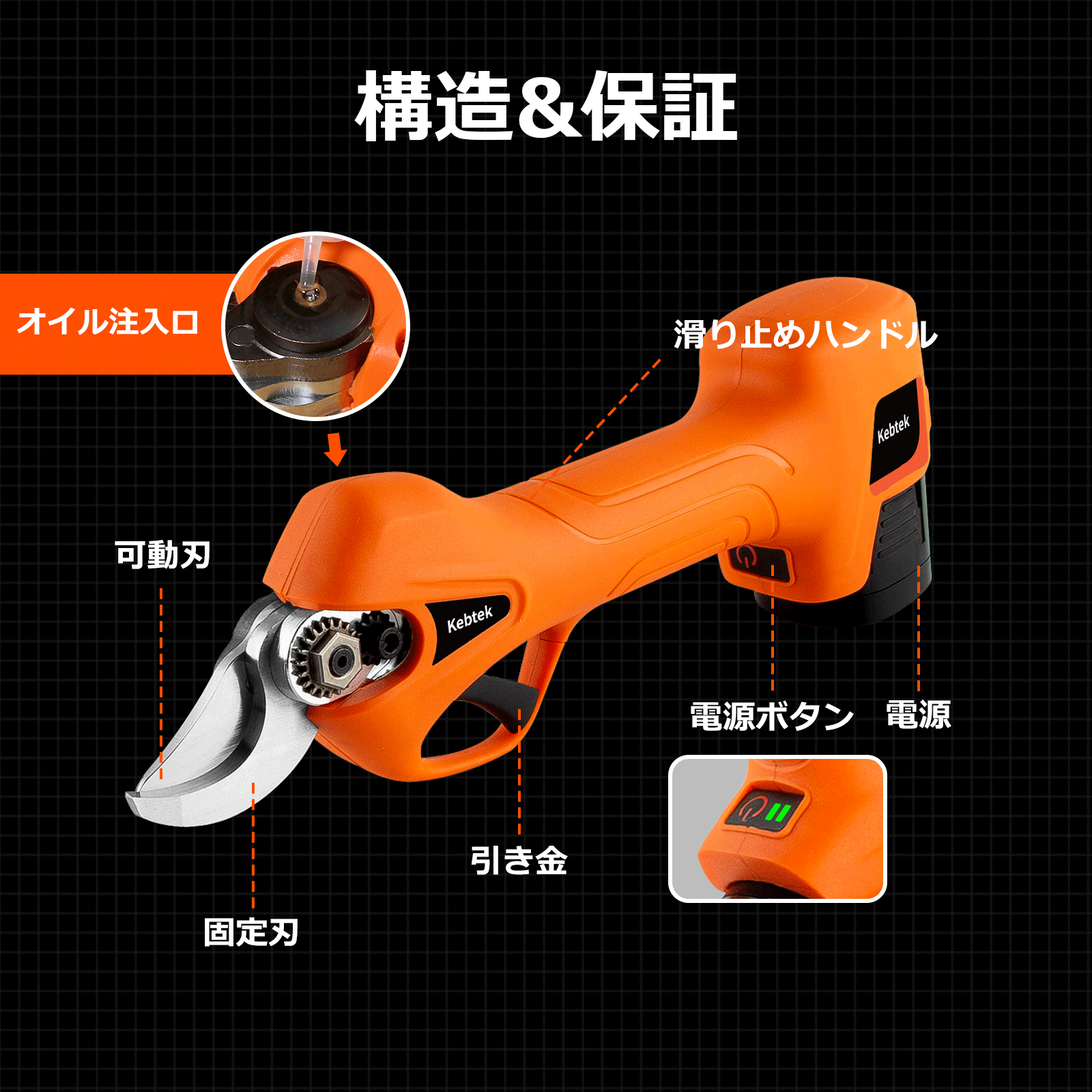 電動剪定バサミ テフロン非粘着性コーディング刃 16.8V コードレス 充電式剪定ばさみ 軽さ・スピード・切れ味の頂点機種 電動枝切り鋏 持ち運び便利 プロ剪定鋏 電動剪定バサミ テフロン非粘着性コーディング刃 16.8V コードレス