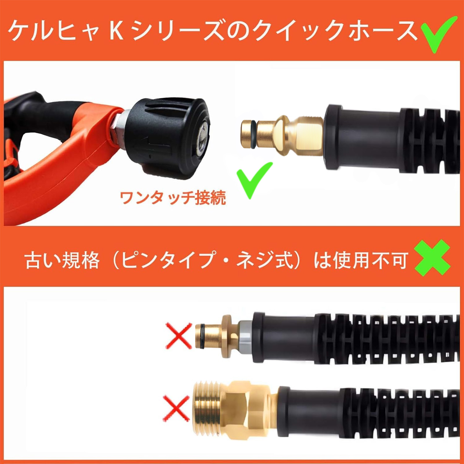 Kebtek 高圧洗浄ショートガン 6in1洗車 ケルヒャー（Karcher）Kシリーズ対応  (6段階マルチスプレー＋1Lフォームキャノン付き)