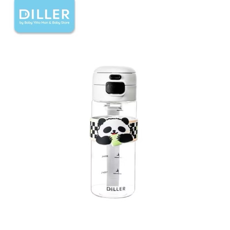 Diller [Panda Series] Dual Use Tritan Water Bottle 600ml (D2426)