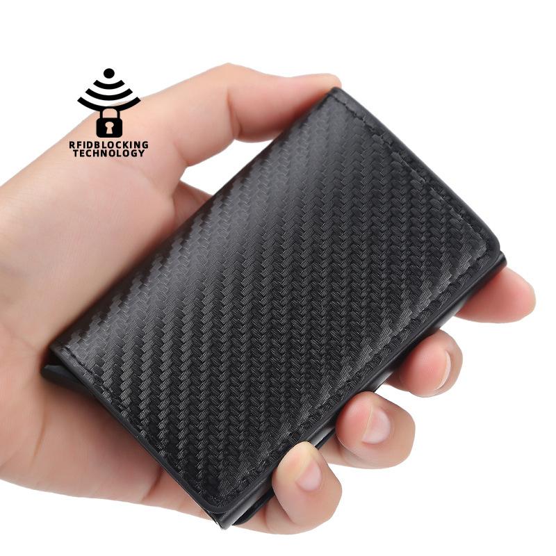 Automatic card-style solid color wallet - dianpubaba