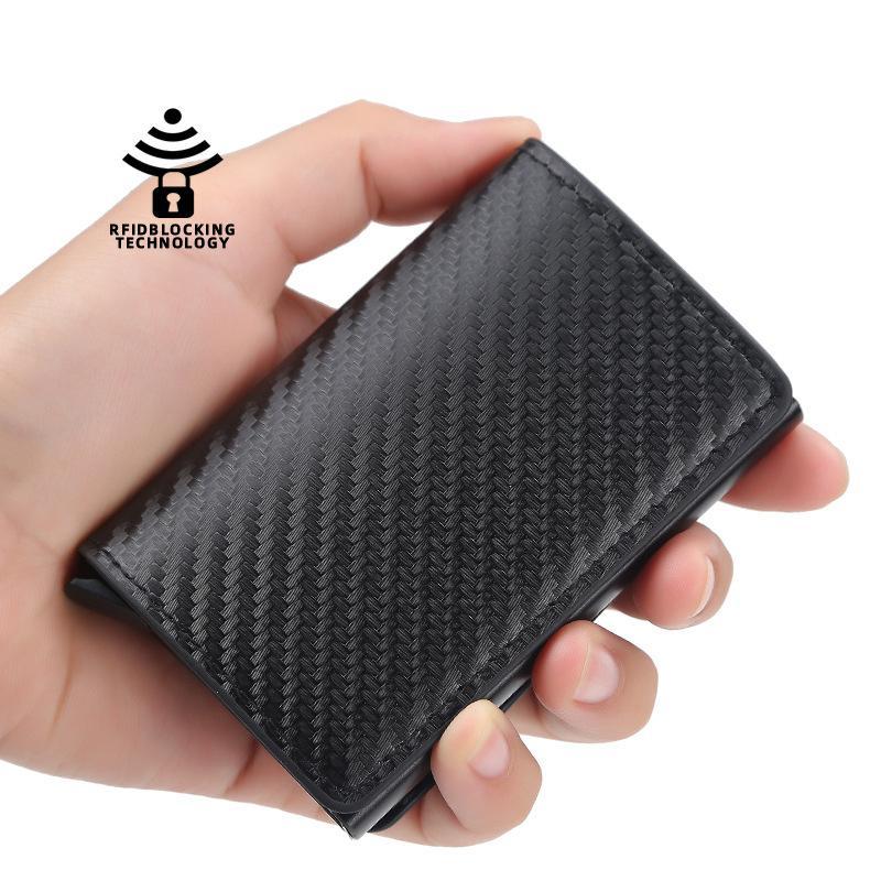Automatic card-style solid color wallet - dianpubaba
